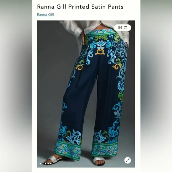 Ranna Gill Satin Pants NWT - Picture 1 of 8